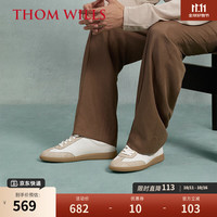 威世 THOM WILLS 德训鞋男经典百搭休闲板鞋真皮透气夏季男鞋 卡其冰裂纹G793 6 /38码