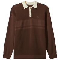 Cabbeen 毛衫男翻领式POLO毛衫休闲冬季长袖线衫 XL /180/52 褐色45