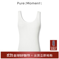 Pure:Moment:休闲白色打底针织背心女4996131021Q 本白色 M
