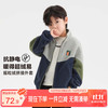 左西 男童摇粒绒外套儿童中大童轻薄棉服上衣 藏青色 150