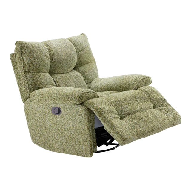 大件超省：乐至宝 633奶油风布艺单人沙发 春日绿-手动-0.96m