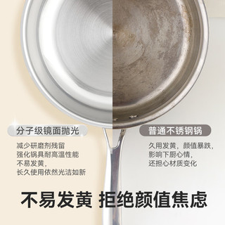 LINKFAIR【分子镜面工艺】304不锈钢平底锅不易发黄平底煎锅牛扒煎锅 【深藏Blue】煎锅3件套