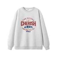 真维斯 KYV真维斯灰色卫衣女2025春秋美式宽松薄款圆领连帽卫衣外套