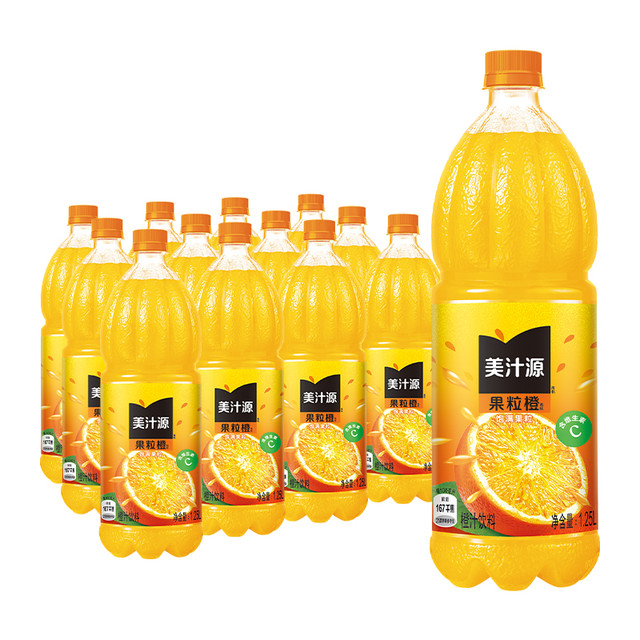 88VIP：美汁源 可口可乐 美汁源果粒橙橙汁 1.25L*12瓶