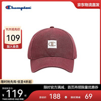 美国Champion鸭舌帽男女 休闲运动防晒时尚帽25FWH61 暗红 MIC