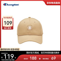 美国Champion鸭舌帽男女 休闲运动防晒时尚帽25FWH61 卡其色 MIC