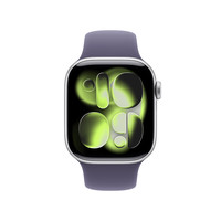 国家补贴：苹果 Apple Watch Series 11 智能手表 GPS版 42mm 银色 铝金属 雾紫色运动型表带 S/M