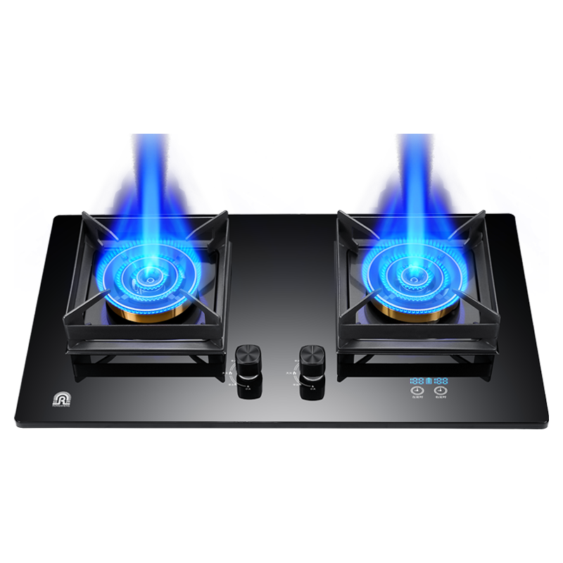 RONGSHENG/容声厨电 JZY-RLBD11Y 5.2kW双灶猛火 钢化玻璃台嵌两用燃气灶 液化气