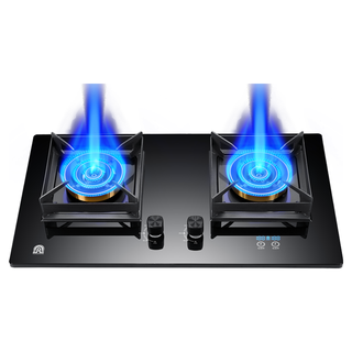 RONGSHENG/容声厨电 JZY-RLBD11Y 5.2kW双灶猛火 钢化玻璃台嵌两用燃气灶 液化气