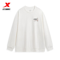 特步（XTEP）卫衣男春季运动百搭上衣休闲套头衫男装 本白 XL