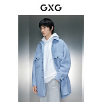 GXG男装低价多色多款休闲时尚大衣合集 GEX12627544天蓝色中长款大衣 S