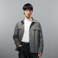 GXG男装低价多色多款休闲时尚大衣合集 GED10631624灰色翻领短款大衣 S