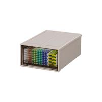 稻草熊桌面收纳盒抽屉式整理盒透明化妆品口红杂物办公室桌上文具置物架 茶色-特大号1个装【自由叠加】