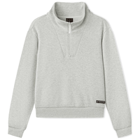 斯凯奇(Skechers)针织套头卫衣女2025秋季长袖外套休闲运动服L425W012 浅白花灰/0248