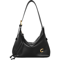 CASSILE卡思乐托特包植鞣羊皮通勤大容量轻奢斜挎hobo包 大包 黑色