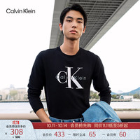卡尔文·克莱恩 Jeans 男女情侣中性休闲印花打底圆领长袖T恤 4RD869G