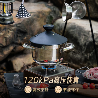 LINKFAIR迷你压力锅小型锅具煮锅汤锅燃气电磁炉通用钢锅户外不锈钢高压锅 高山澜夜 2.6L（1-2人适用） 18cm