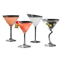 奈迅创意玻璃鸡尾酒杯个性组合酒吧马天尼杯高脚杯杯子套装香槟杯 直筒高球杯 320ml