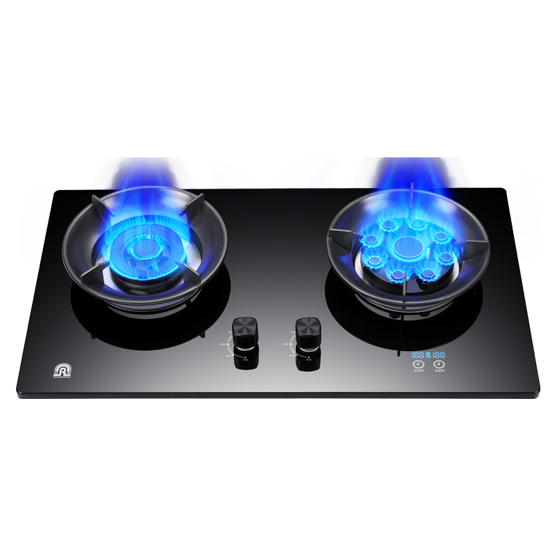 RONGSHENG/容声厨电 JZT-RLB6T 双灶5.2kW一级能效天然气燃气灶 钢化玻璃+双边定时