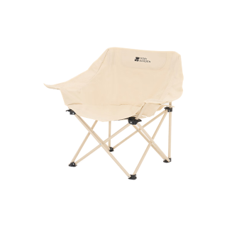 牧高笛 MOBIGARDEN）折叠椅 户外露营折叠钓鱼懒人椅扶手月亮椅 NX24665037 月影白 扶手款 月影白