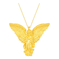 曼卡龙黄金吊坠爱河守望小天使足金挂坠计价5D金首饰 爱河守望小天使-足金 4.49g