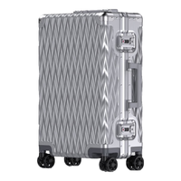 莎米特全铝镁合金行李箱 全金属拉杆箱 抗压卡扣式高端旅行箱银