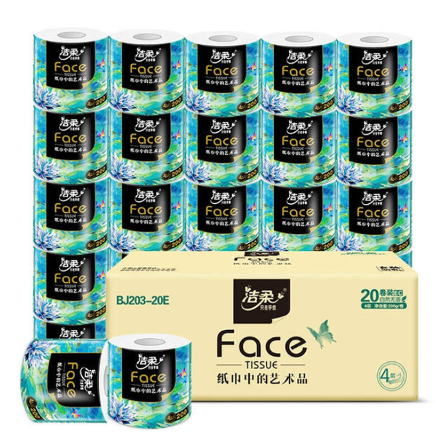 C&S 洁柔 高端系列Face油画卷纸 加厚4层 200g*20卷