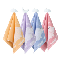 金号 毛巾纯棉100%纯棉儿童毛巾擦脸巾毛巾女家用宝宝洗脸巾全棉小毛巾 红黄蓝紫 4条