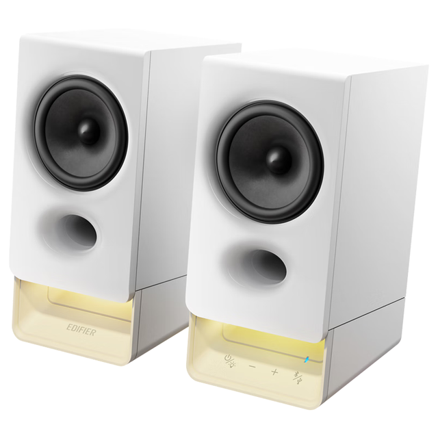 PLUS会员：漫步者 R20 桌面2.0电脑音响 无线蓝牙6.0 幻彩氛围灯效 白色