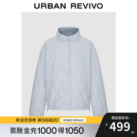 UR2025冬季女装休闲立领绗缝按扣抽绳棉服UYY150072 蓝色 XS