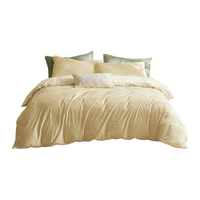 罗莱生活 慕斯绒 罗莱 WTR0155-4 绒叶清语 四件套 220*250cm 浅黄色