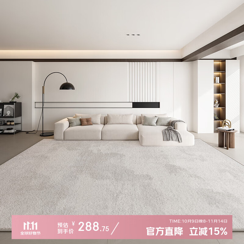 Y U-LIVE客厅地毯免洗可擦洗意式极简2025新款地垫轻奢高级感家用沙发茶几   【凝水毯面好打理】