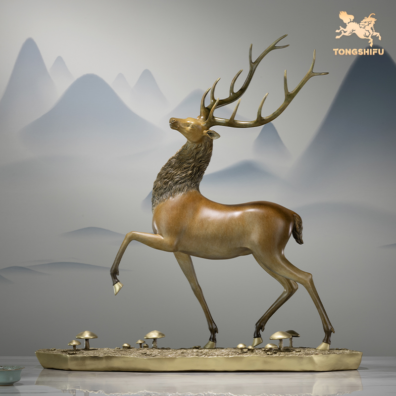 铜师傅《一路福星》客厅桌面铜鹿摆件 家居装饰工艺品