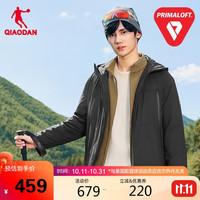 乔丹 山神金标P棉服男外套秋冬季保暖连帽风衣男夹克户外冲锋运动服 黑色 升级连帽男 L