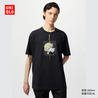 优衣库男装女装情侣UT鬼灭之刃印花短袖T恤481118 09 黑色 L /175/100A