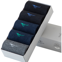 七匹狼 袜子男纯棉秋季休闲男袜中高筒袜子时尚男袜吸汗透气棉袜 纯棉厚款中筒袜 5双 精梳棉中筒袜 黑色 5双