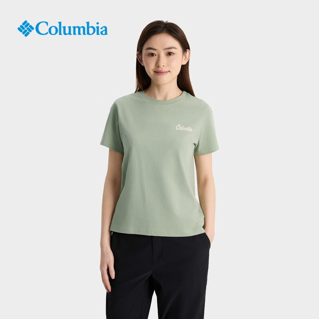 Columbia 哥伦比亚 25春夏新品 女子旅行野营运动短袖T恤 AR9409