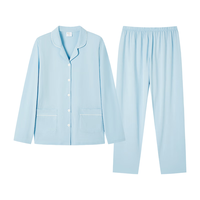 都市丽人 COSMO LADY内衣薄款秋款长袖棉质女士家居服套装2H3102/4H3102 冰沙蓝 L