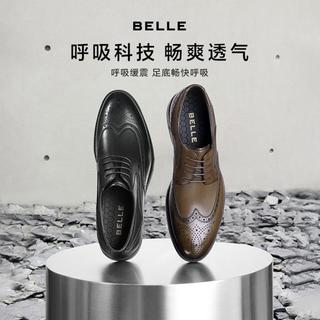 BELLE 李现同款百丽男鞋正装礼盒德比男士皮鞋秋季婚鞋新郎鞋子