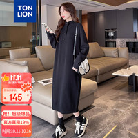 唐狮(TonLion)2024连衣裙女款韩版温柔甜美淑女高领针织长裙百搭