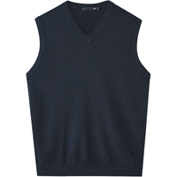 海澜之家（HLA）羊毛衫背心25轻商务经典系列纯羊毛背心男秋季 藏青08 XL 180/96A 151~164斤