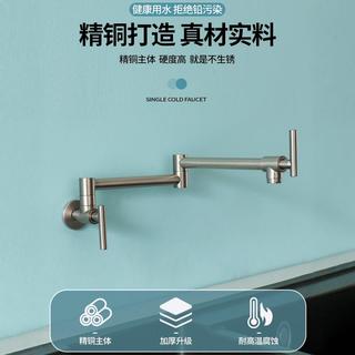 全铜入墙式折叠厨房水龙头单冷伸缩旋转加长灶台净水器龙头直饮水