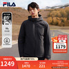 FILA 斐乐 85鸭绒|斐乐男装羽绒服冬季时尚休闲连帽防水防湿外套 正黑色-BK XL 180/100A