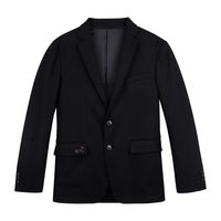 才子(TRIES)男士便西羊毛呢春秋单件上衣口袋金梅花刺绣经典商务外套 黑色 XL 50(175/92A)