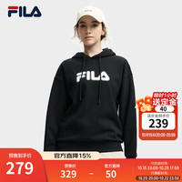 FILA 斐乐款男女连帽卫衣2025秋季休闲宽松针织长袖上衣 浅雾灰-GY 2XL 185/104A/XXL