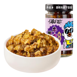 吉香居 暴下饭香菇竹笋牛肉酱200g下饭酱拌饭拌面酱瓶装下饭菜香辣牛肉酱 酸菜牛肉酱200g*1瓶