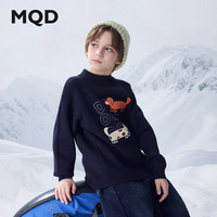 马骑顿(MQD)MQD冬季男大童学院风趣味穿搭卡通半高领毛衣