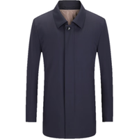 雅戈尔(YOUNGOR)风衣男翻领长款羽绒风衣锦纶可脱卸鹅绒内胆男士上衣外套 VYYF429978FQA藏青色 175/96A