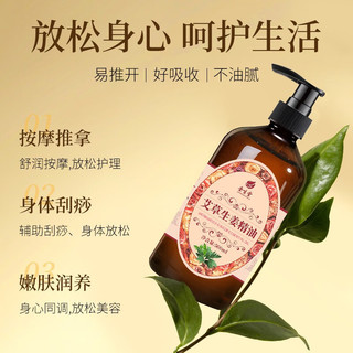  佰芳源 通经络发热 艾草生姜按摩精油+刮痧板+穴位图  500ml