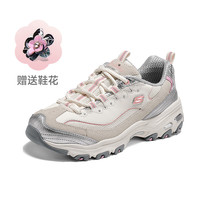 【双11】斯凯奇熊猫鞋冬季女银色运动鞋休闲鞋银色老爹鞋 灰红色/WSLP 40